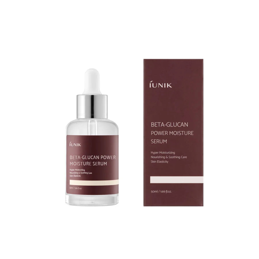 iUNIK Beta-Glucan Power Moisture Serum fragrance-free vegan cruelty-free gentle anti-aging treatment ampoule for fine lines winkles aging spots sagged skin K Beauty World