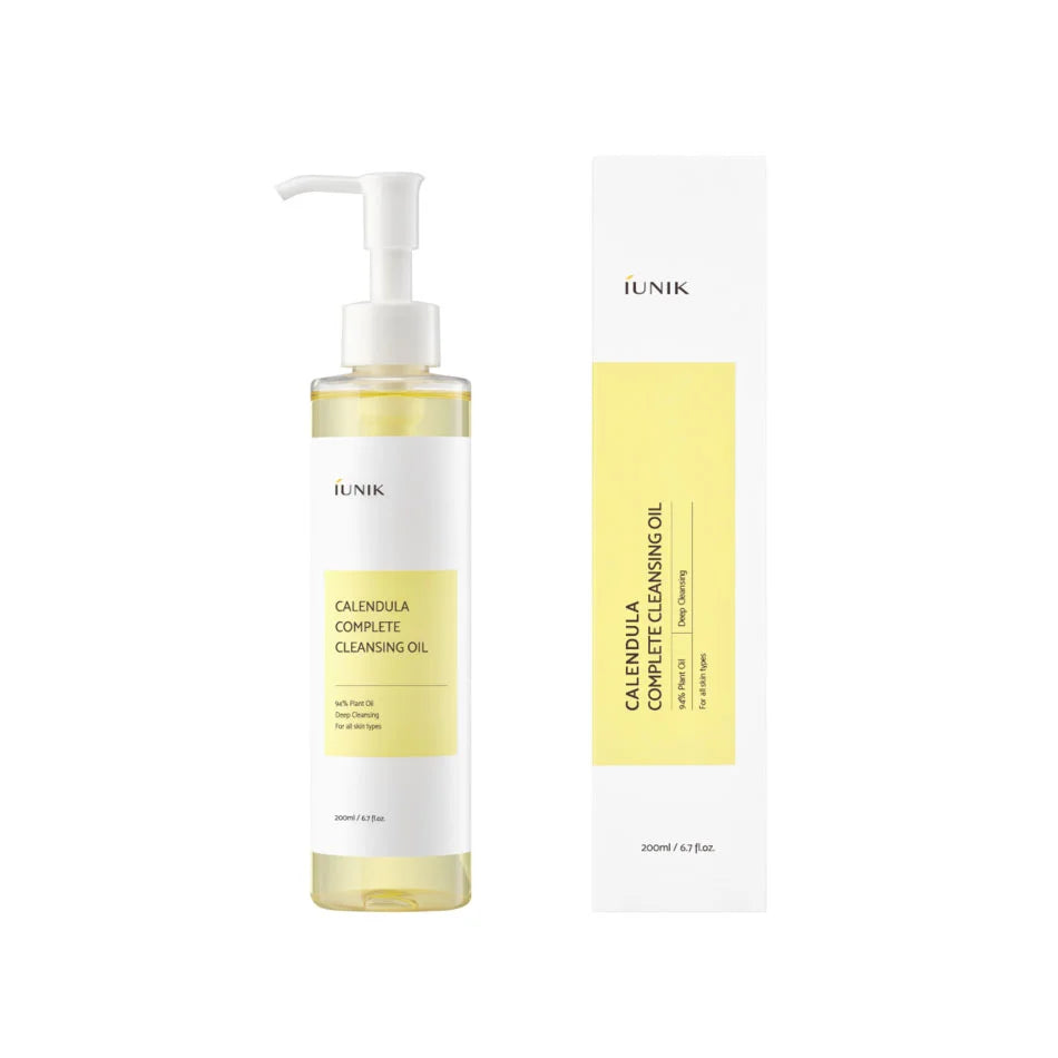 iUNIK Calendula Complete Cleansing Oil for dry sensitive combination skin hydrating nourishing gentle effective vegan Korean skin care makeup remover K Beauty World 