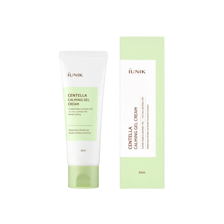 iUNIK Centella Calming Gel Cream Best gentle Korean moisturizer for dry dehydrated redden irritated acne prone skin pimple breakouts blemishes rosacea  K Beauty World