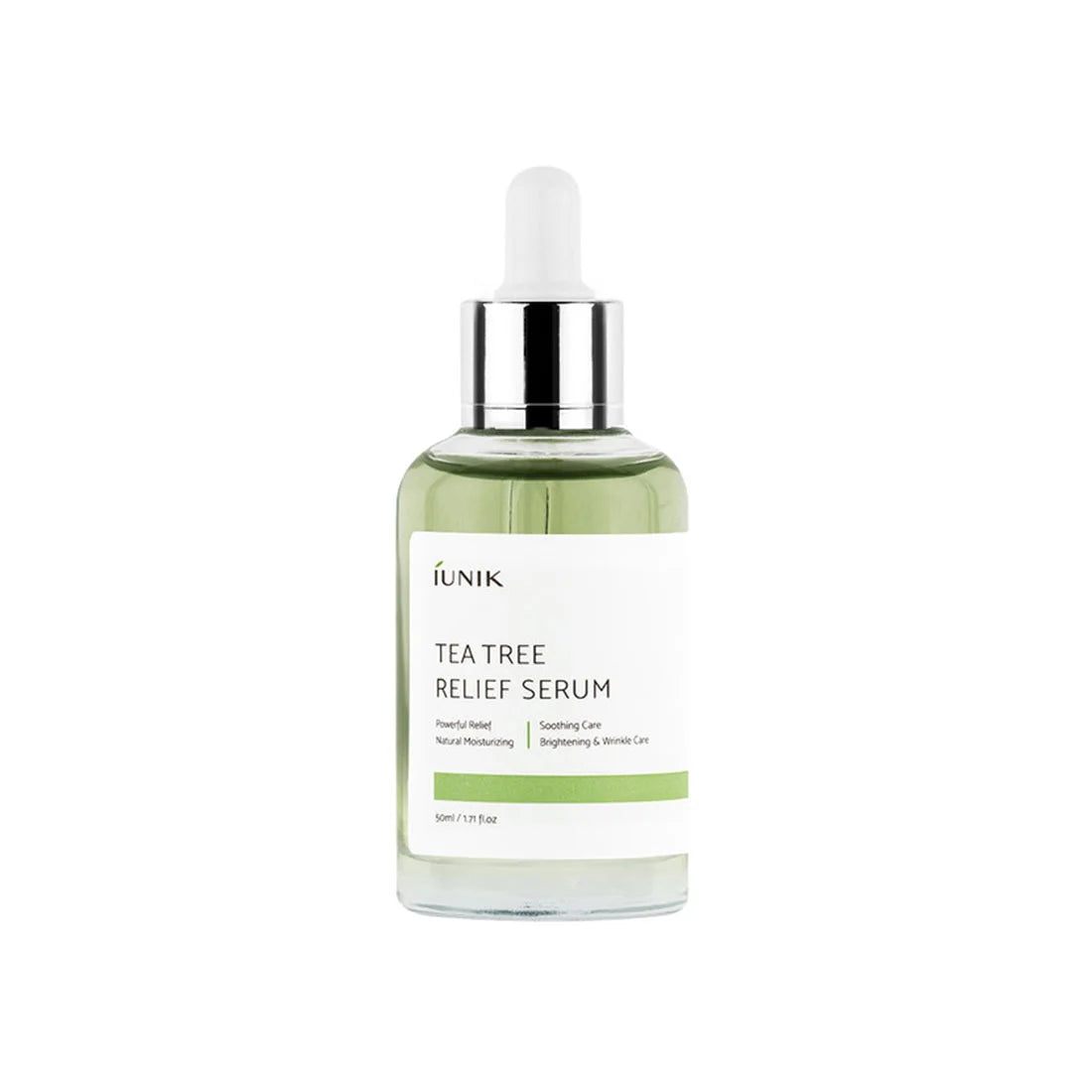 iUNIK Tea Tree Relief Serum for oily combination sensitive acne-prone skin redness irritation inflamed skin sebum control soothing vegan Korean skin care K Beauty World