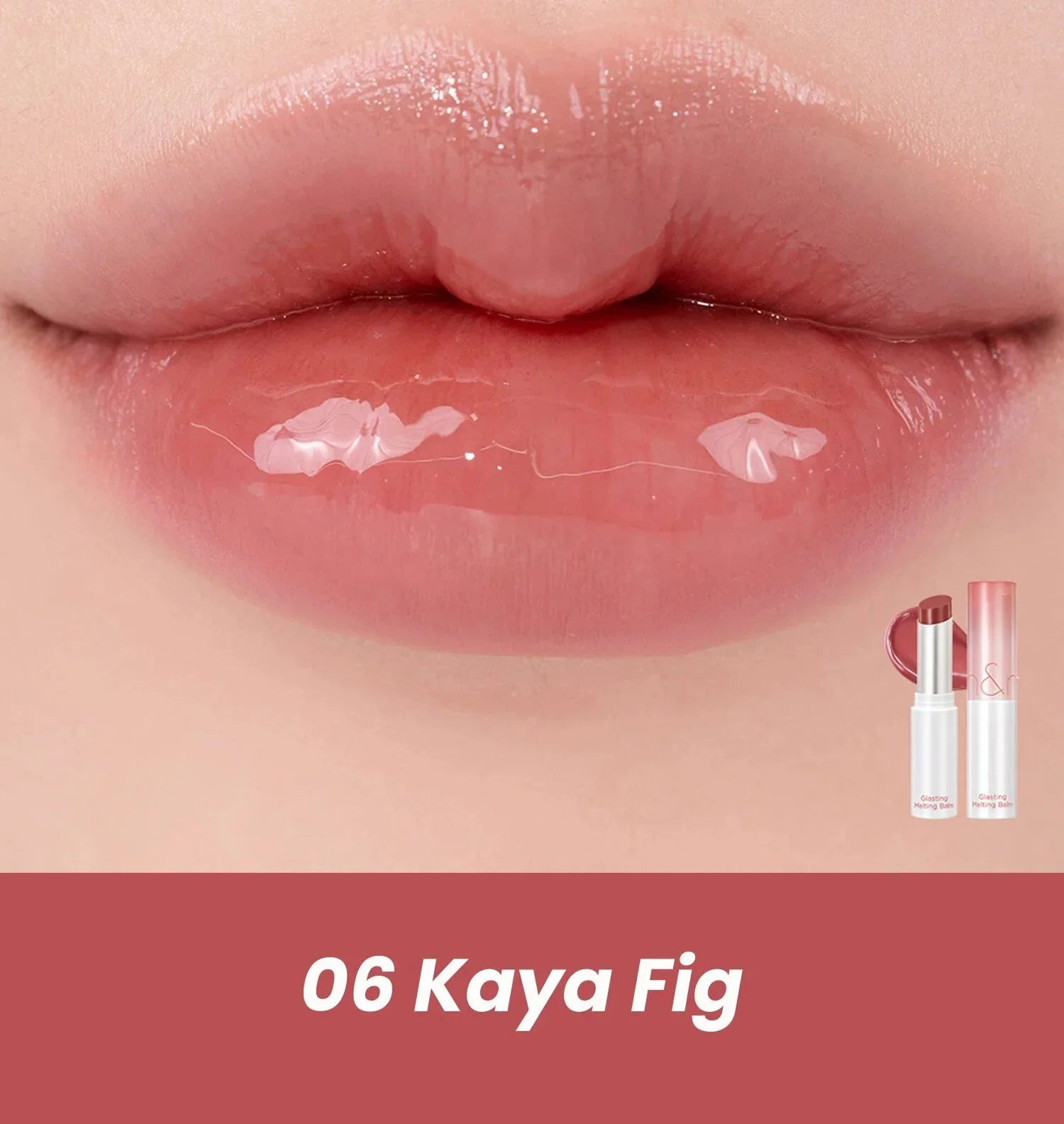 Romand Glasting Melting Balm 06 Kaya Fig best selling Korean tinted lip gloss cosmetics K Beauty World