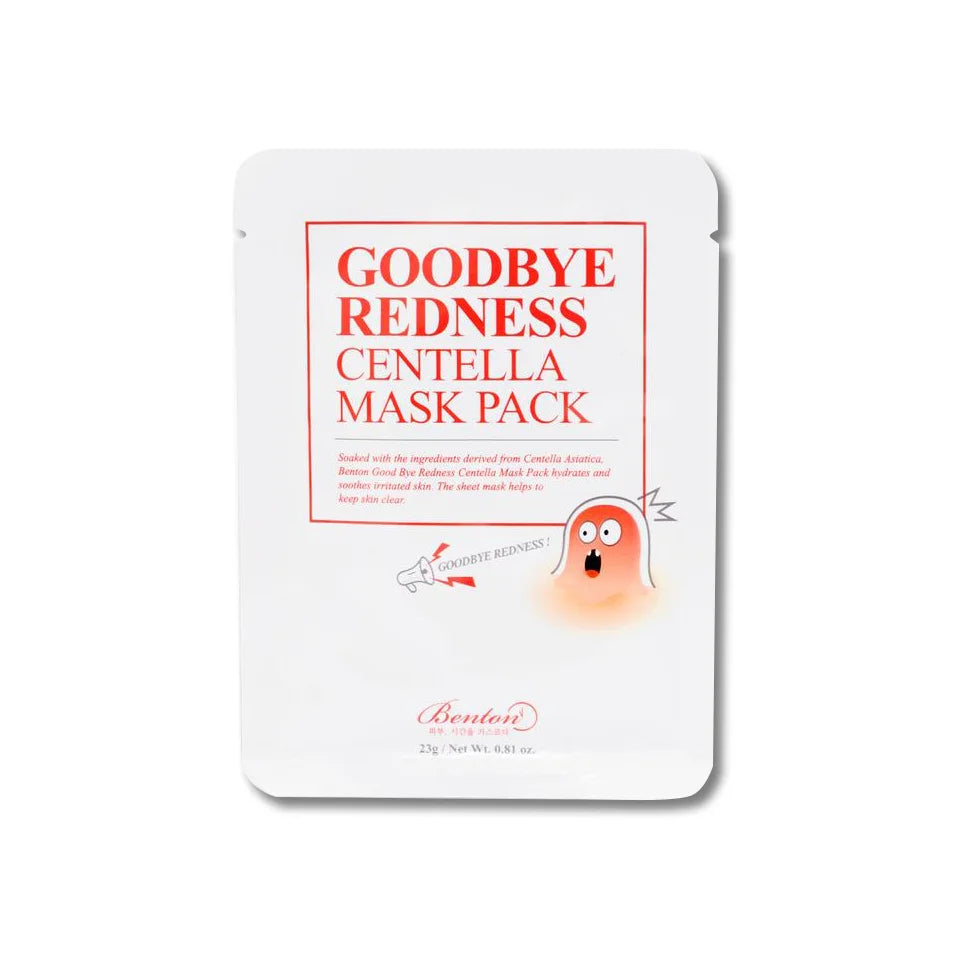 Benton Goodbye Redness Centella Mask Pack how to sooth dry sensitive skin quickly skin care products sheet mask serum for damaged skin   K Beauty World